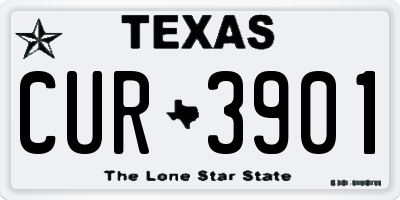 TX license plate CUR3901
