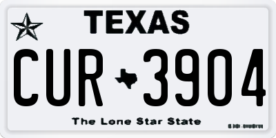 TX license plate CUR3904