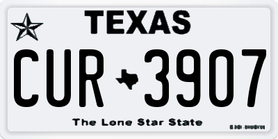 TX license plate CUR3907