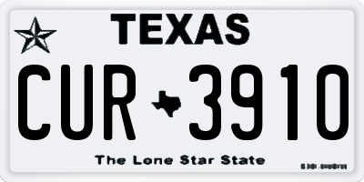 TX license plate CUR3910