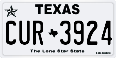 TX license plate CUR3924