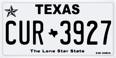 TX license plate CUR3927