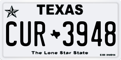 TX license plate CUR3948