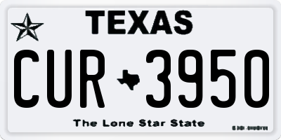 TX license plate CUR3950