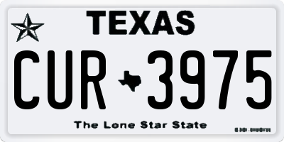TX license plate CUR3975