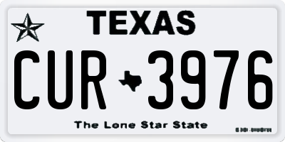 TX license plate CUR3976