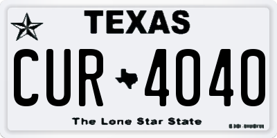 TX license plate CUR4040