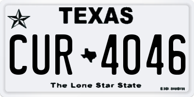 TX license plate CUR4046