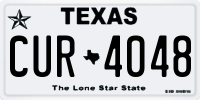 TX license plate CUR4048