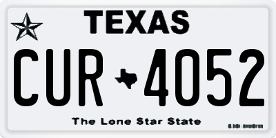 TX license plate CUR4052