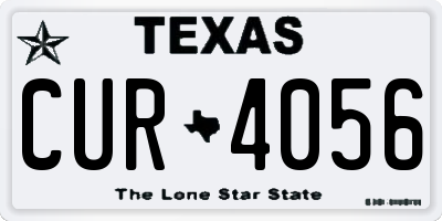TX license plate CUR4056