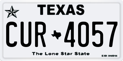 TX license plate CUR4057