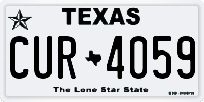 TX license plate CUR4059