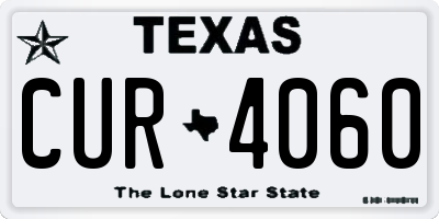 TX license plate CUR4060
