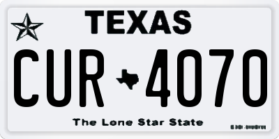 TX license plate CUR4070