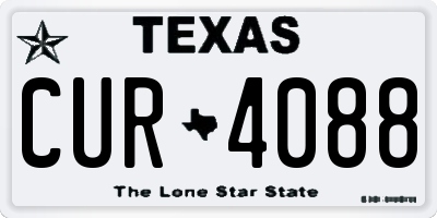 TX license plate CUR4088