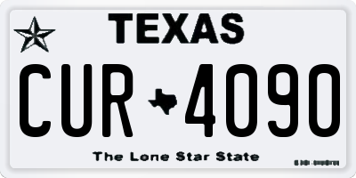 TX license plate CUR4090