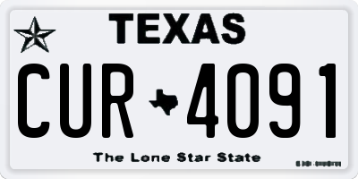 TX license plate CUR4091
