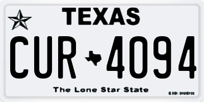 TX license plate CUR4094