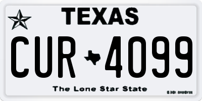 TX license plate CUR4099