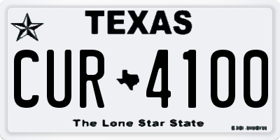 TX license plate CUR4100