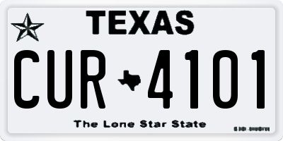 TX license plate CUR4101