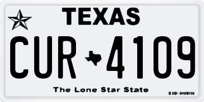 TX license plate CUR4109
