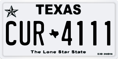 TX license plate CUR4111