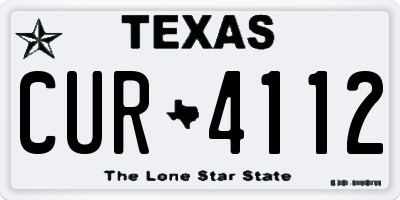 TX license plate CUR4112