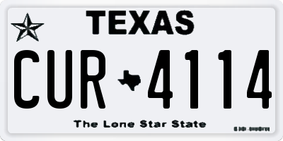TX license plate CUR4114