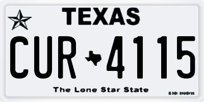 TX license plate CUR4115