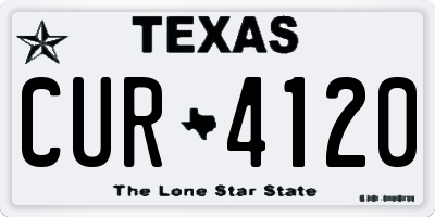 TX license plate CUR4120