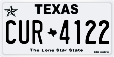 TX license plate CUR4122