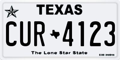 TX license plate CUR4123