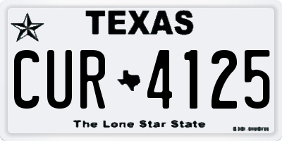 TX license plate CUR4125