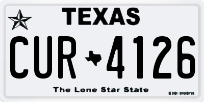 TX license plate CUR4126
