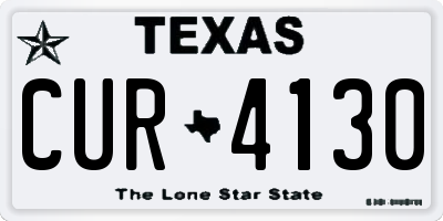 TX license plate CUR4130