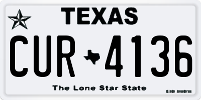 TX license plate CUR4136