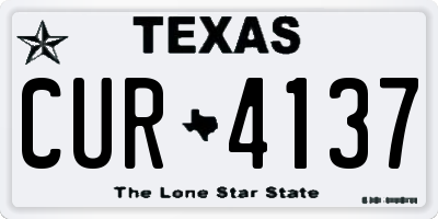 TX license plate CUR4137