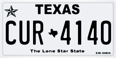 TX license plate CUR4140