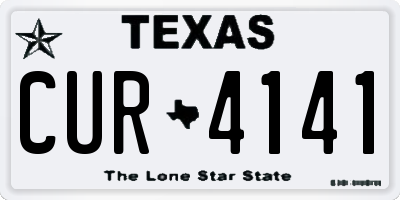 TX license plate CUR4141
