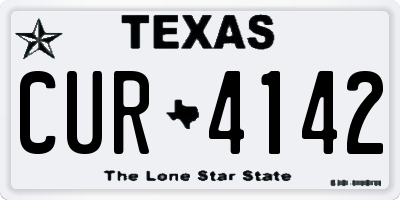 TX license plate CUR4142