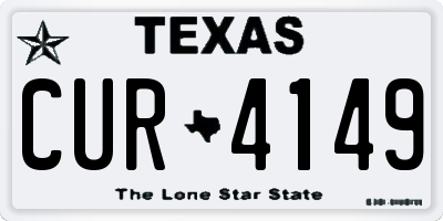 TX license plate CUR4149