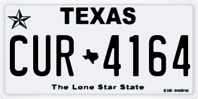 TX license plate CUR4164