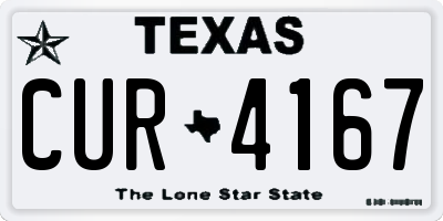 TX license plate CUR4167