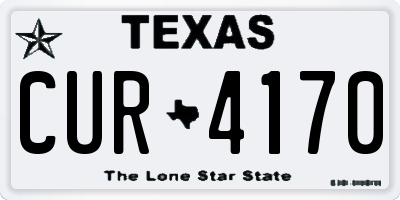 TX license plate CUR4170