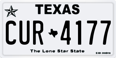 TX license plate CUR4177