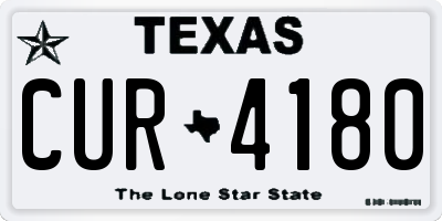 TX license plate CUR4180