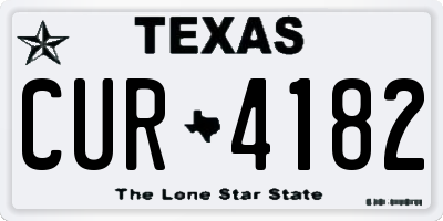 TX license plate CUR4182