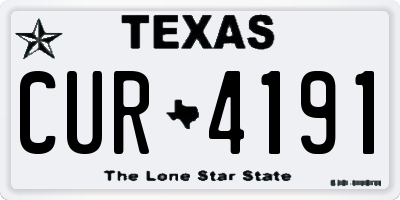 TX license plate CUR4191